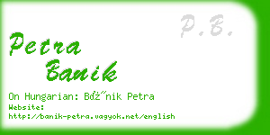 petra banik business card